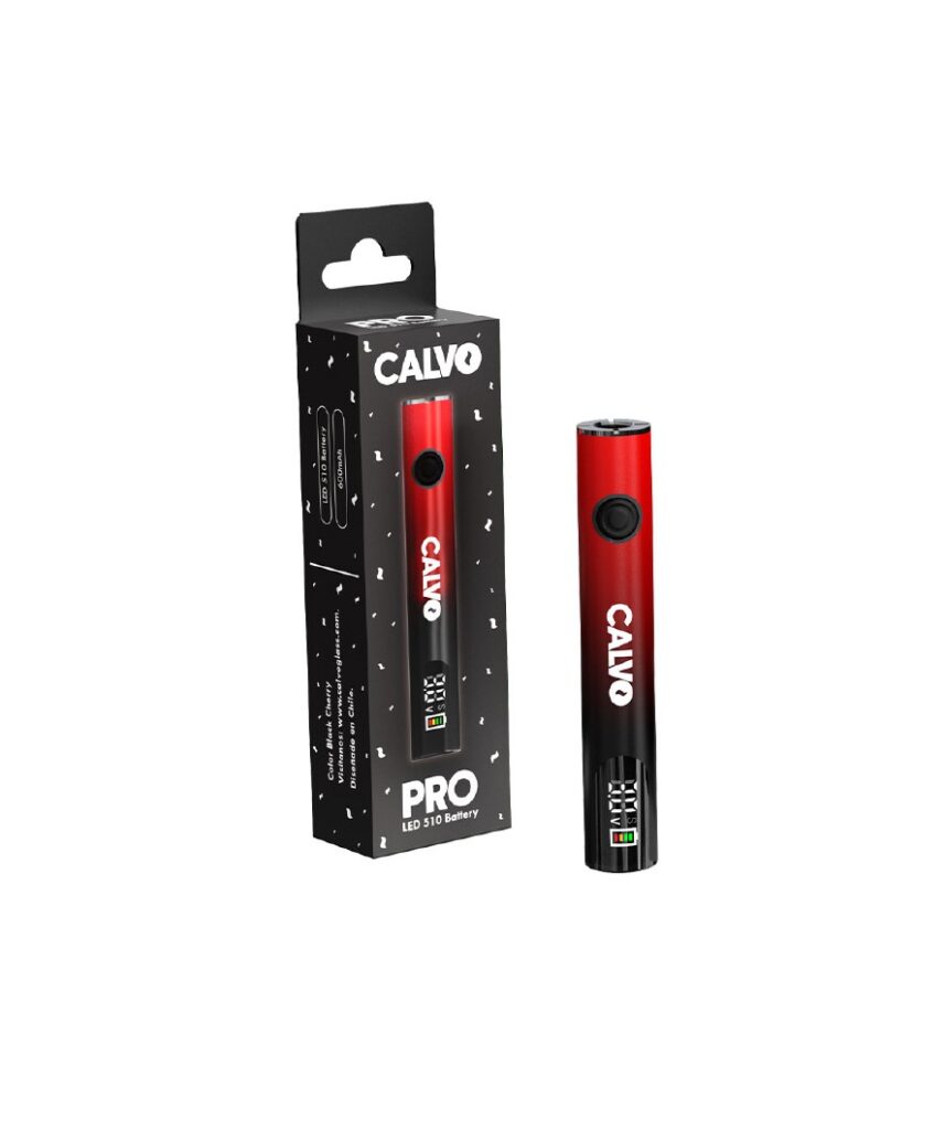 VAPER BATERIA 510 LED RED BLACK CALVO GLASS
