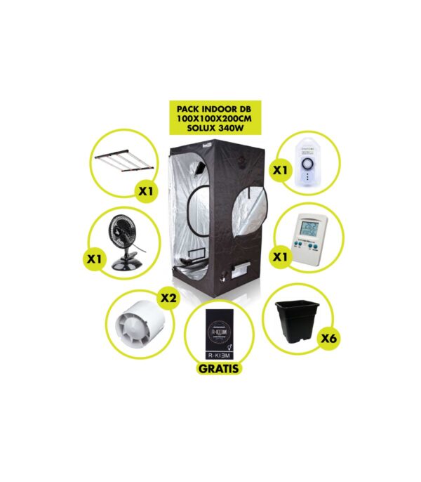 KIT INDOOR DB 100X100X200CM SOLUX 340W