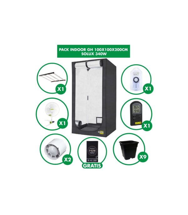 KIT INDOOR GH 100X100X200CM SOLUX 340W