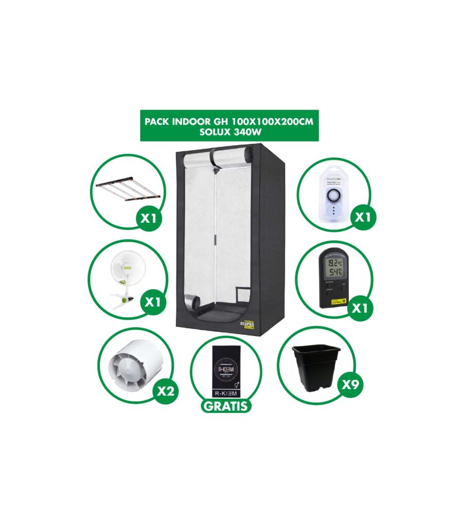 KIT INDOOR GH 100X100X200CM SOLUX 340W